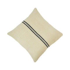 Handmade Cotton Cushion Cover 45x45 cm | Minimalist Woven Stripe Design | Artisan Decorative Pillow Cover