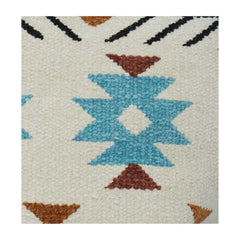 Bohemian Geometric Cotton Woven Cushion Cover 35x50 cm | Textured Woven Decorative Lumbar Pillow Cover