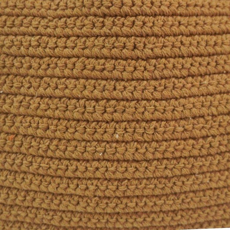 Handcrafted Crochet Cushion Cover – Mustard Beige Textured Cotton Pillow Cover | 45x45 cm - Bulk manufacturer & supplier from Panipat, India