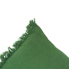 Soft Sage Green Fringed Cotton Cushion Cover – 35x50 cm Rectangular Decorative Pillow Cover