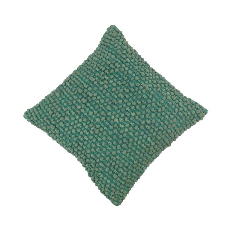 Handcrafted Bobble Textured Cotton Cushion Cover – Sage Green | 45x45 cm Decorative Throw Pillow Cover - Bulk manufacturer & supplier from Panipat, India