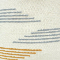 Handmade Cotton Cushion Cover 45x45 cm | Modern Geometric Embroidered Throw Pillow Cover | Ivory Decorative Cushion