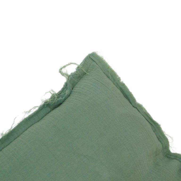 Olive Green Frayed Edge Cotton Cushion Cover | Rustic Textured Pillow Cover | 45x45 cm - Bulk manufacturer & supplier from Panipat, India