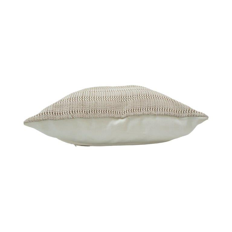 Handwoven Textured Cotton Cushion Cover – Natural Beige | Handmade Woven Throw Pillow Cover | 45x45 cm