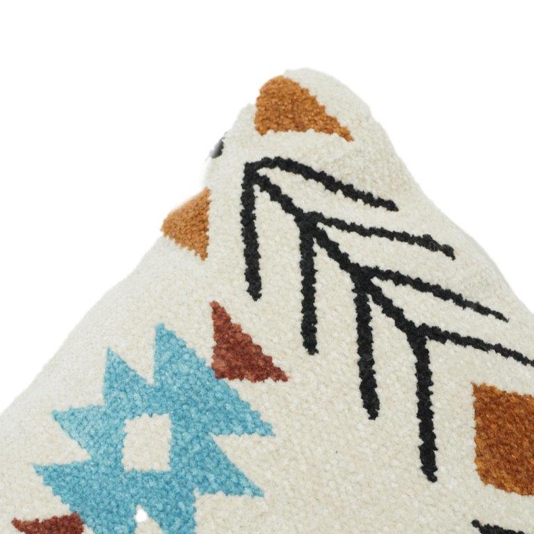 Bohemian Geometric Cotton Woven Cushion Cover 35x50 cm | Textured Woven Decorative Lumbar Pillow Cover - Bulk manufacturer & supplier from Panipat, India