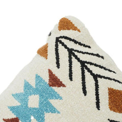Bohemian Geometric Cotton Woven Cushion Cover 35x50 cm | Textured Woven Decorative Lumbar Pillow Cover