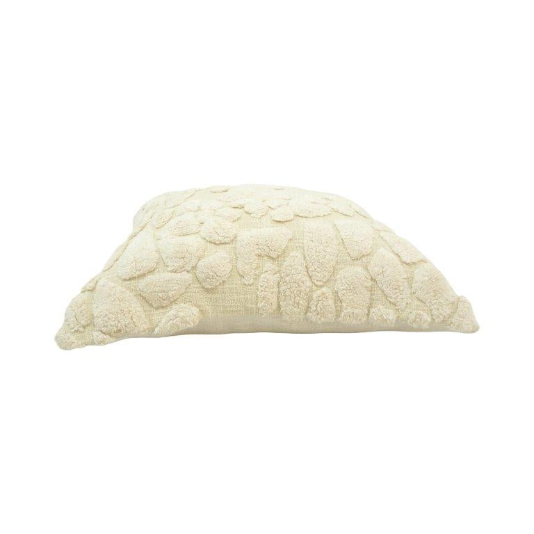 Ivory Tufted Cotton Cushion Cover | Textured Abstract Design | 45x45 cm - Bulk manufacturer & supplier from Panipat, India