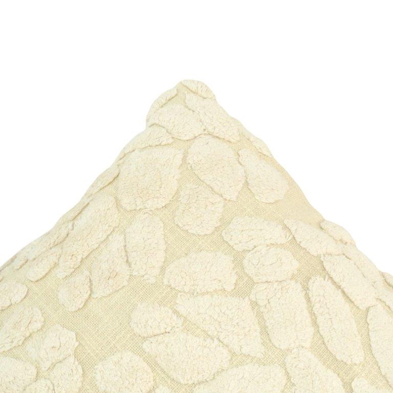 Ivory Tufted Cotton Cushion Cover | Textured Abstract Design | 45x45 cm - Bulk manufacturer & supplier from Panipat, India