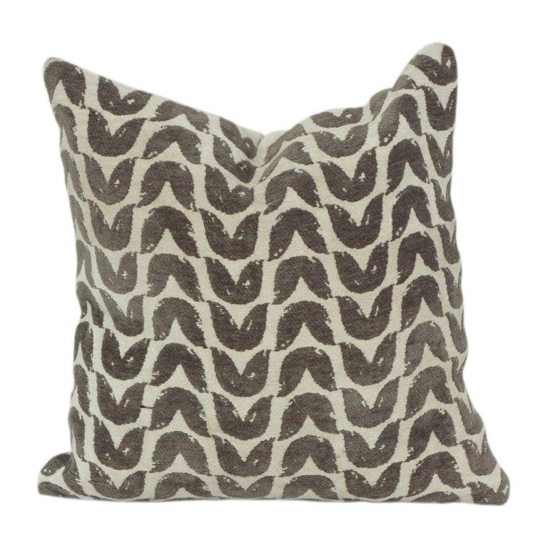 Jacquard Woven Cotton Cushion Cover – Abstract Wave Pattern | Textured Neutral Throw Pillow | Modern Boho Home Décor (18x18 Inch)