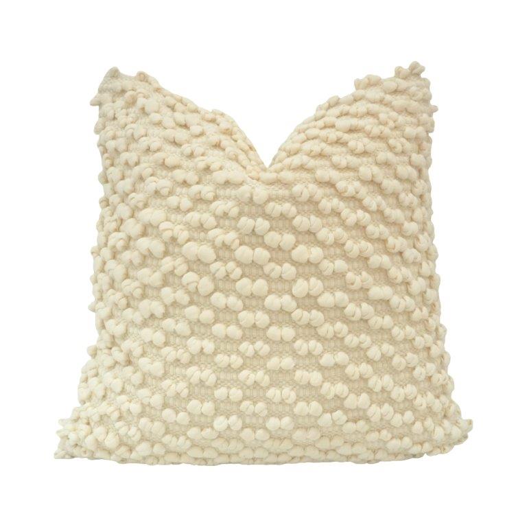 Handmade Cotton Bubble Texture Cushion Cover | Ivory Boho Throw Pillow Cover | 45x45 cm - Bulk manufacturer & supplier from Panipat, India