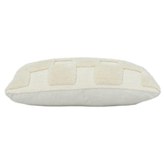 Housse de coussin en coton tufté texturé 35x50 cm | Motif géométrique tissé | Coussin lombaire décoratif crème neutre