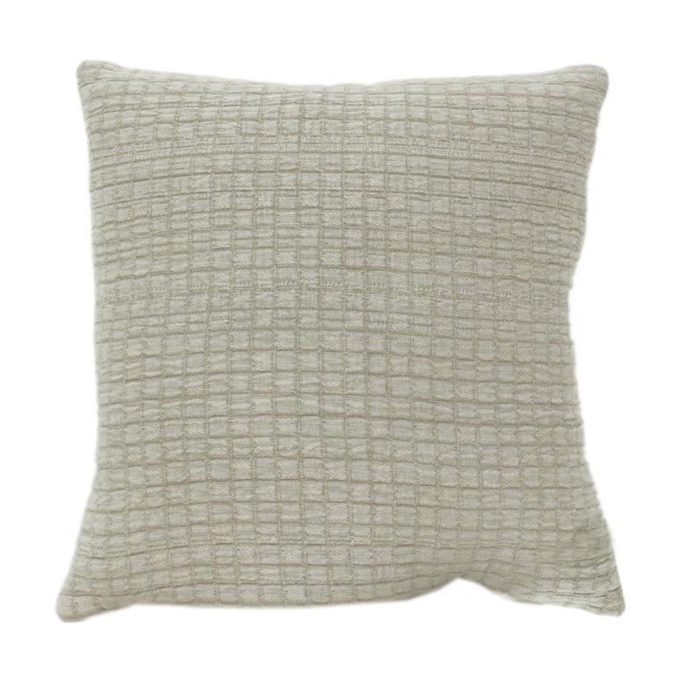 Textured Grid Cotton Cushion Cover 45x45 cm | Minimalist Woven Design | Neutral Decorative Pillow Cover