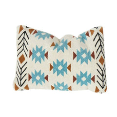 Bohemian Geometric Cotton Woven Cushion Cover 35x50 cm | Textured Woven Decorative Lumbar Pillow Cover