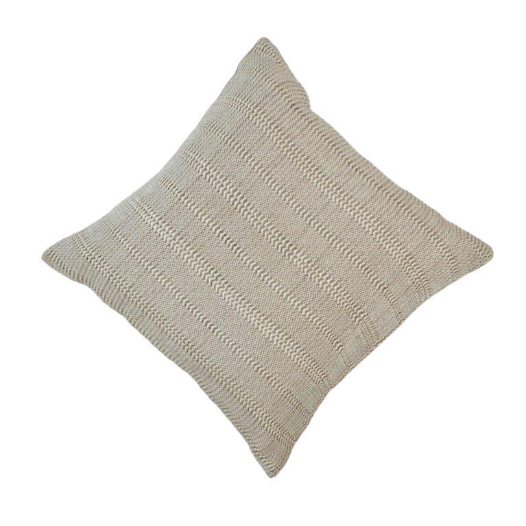 Handwoven Textured Cotton Cushion Cover – Natural Beige | Handmade Woven Throw Pillow Cover | 45x45 cm - Bulk manufacturer & supplier from Panipat, India