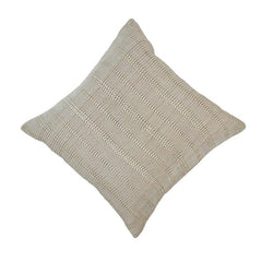 Handwoven Textured Cotton Cushion Cover – Natural Beige | Handmade Woven Throw Pillow Cover | 45x45 cm