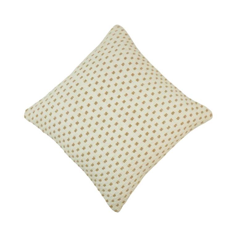 Handmade Cotton Textured Dot Cushion Cover – 45x45 cm | Neutral Woven Decorative Pillow Cover