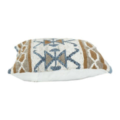 Handcrafted Hand Woven Cotton Cushion Cover – Geometric Tribal Pattern in Earthy Tones | 18x18 Inch Decorative Pillow Cover