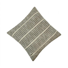 Handwoven Striped Cotton Cushion Cover – 45x45 cm | Rustic Neutral Decorative Pillow Cover