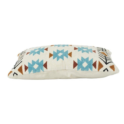 Bohemian Geometric Cotton Woven Cushion Cover 35x50 cm | Textured Woven Decorative Lumbar Pillow Cover