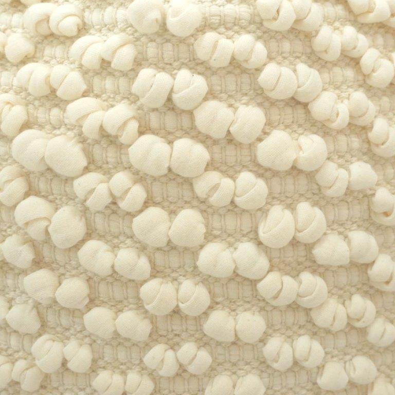 Handmade Cotton Bubble Texture Cushion Cover | Ivory Boho Throw Pillow Cover | 45x45 cm - Bulk manufacturer & supplier from Panipat, India