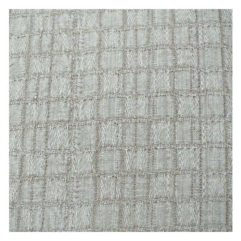 Textured Grid Cotton Cushion Cover 45x45 cm | Minimalist Woven Design | Neutral Decorative Pillow Cover