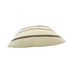 Handmade Striped Cotton Cushion Cover 45x45 cm | Woven Boho Throw Pillow Cover | Neutral Rustic Home Décor