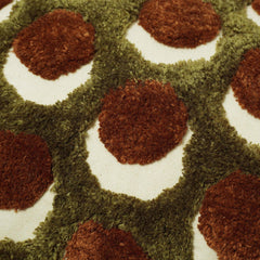 Olive green and brown geometric textured tufted cushion cover 35x50 cm