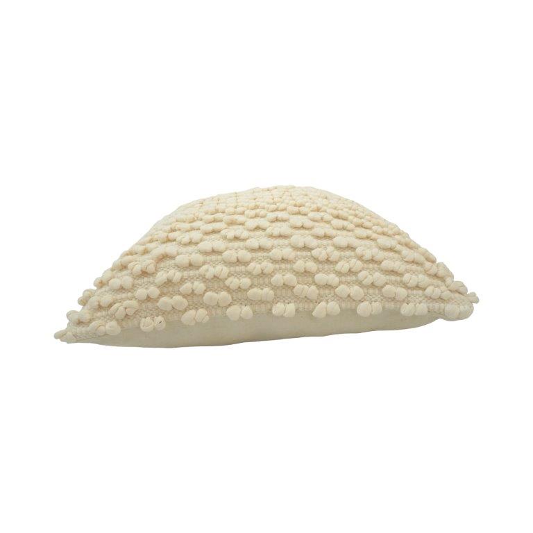 Handmade Cotton Bubble Texture Cushion Cover | Ivory Boho Throw Pillow Cover | 45x45 cm - Bulk manufacturer & supplier from Panipat, India