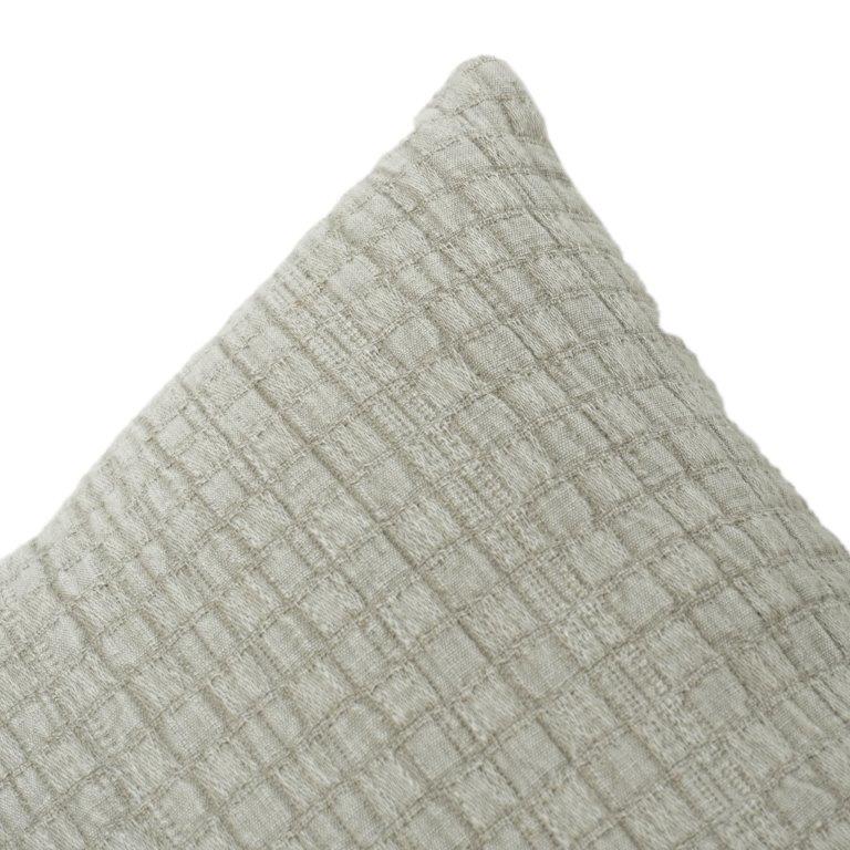Textured Grid Cotton Cushion Cover 45x45 cm | Minimalist Woven Design | Neutral Decorative Pillow Cover