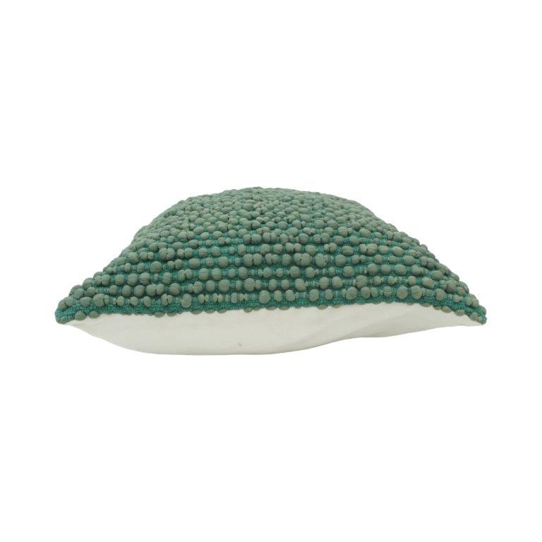 Handcrafted Bobble Textured Cotton Cushion Cover – Sage Green | 45x45 cm Decorative Throw Pillow Cover - Bulk manufacturer & supplier from Panipat, India