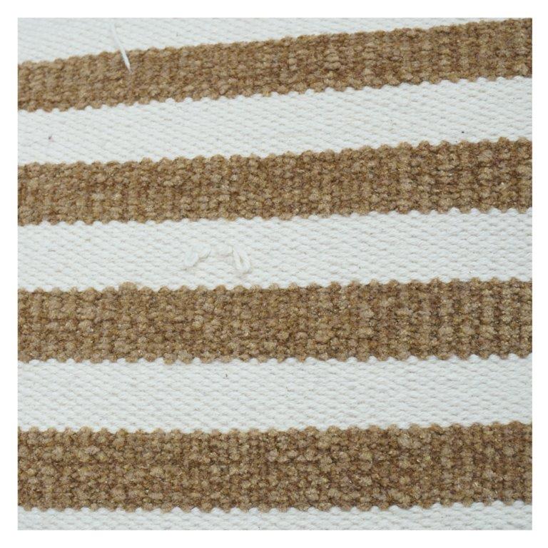 Handwoven Cotton Striped Cushion Cover with Tassels – 45x45 cm | Neutral Boho Decor Pillow - Bulk manufacturer & supplier from Panipat, India