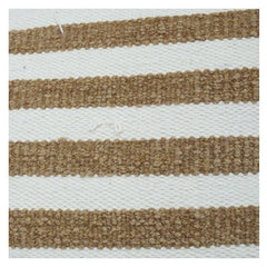 Handwoven Cotton Striped Cushion Cover with Tassels – 45x45 cm | Neutral Boho Decor Pillow