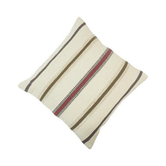 Handmade Striped Cotton Cushion Cover 45x45 cm | Woven Boho Throw Pillow Cover | Neutral Rustic Home Décor
