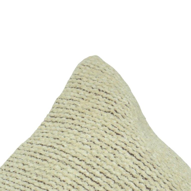 Handwoven Textured Cotton Cushion Cover – Beige | 45x45 cm Decorative Throw Pillow Cover - Bulk manufacturer & supplier from Panipat, India