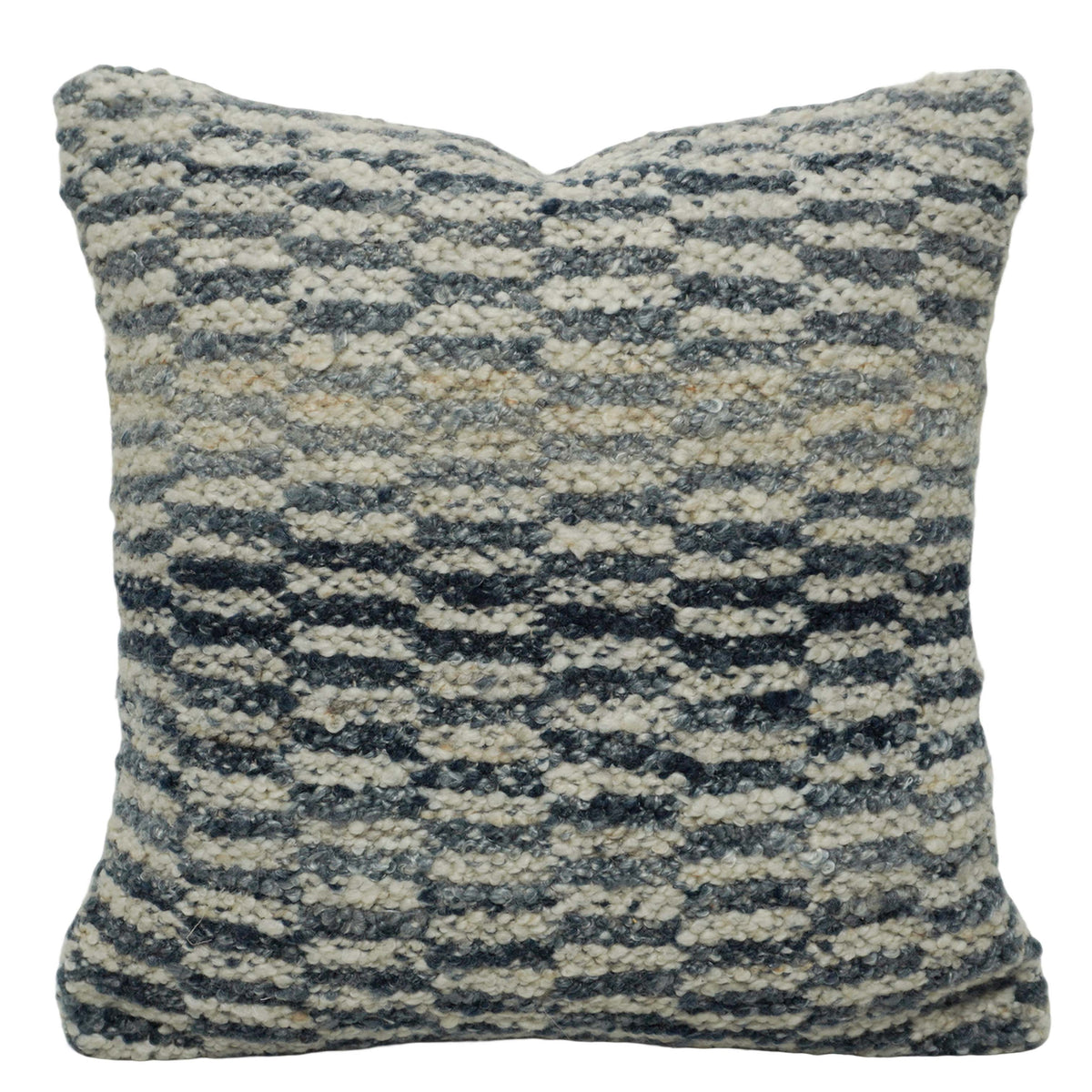 Handwoven Textured Polyester Cushion Cover 45x45 cm | Modern Woven Grey & Ivory Pattern | Decorative Throw Pillow Cover with Hidden Zipper
