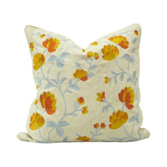 Sunflower Bloom Embroidered Cotton Cushion Cover – Floral Threadwork Decorative Pillow Cover 45x45 cm