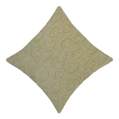 Handwoven Jacquard Cotton Cushion Cover 45x45 cm | Modern Geometric Arch Pattern | Decorative Throw Pillow Cover | Concealed Zip | Olive Green & Ivory