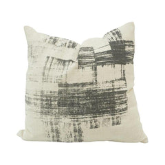 Abstract Brushstroke Printed Cotton Cushion Cover – Black & Ivory | 45 x 45 cm