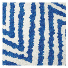Blue & White Geometric Jacquard Cushion Cover – 45x45 cm | Textured Woven Throw Pillow Case with Concealed Zip