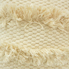 Handmade Boho Cotton Cushion Cover with Tassels & Fringe | Textured Woven Throw Pillow Cover | 45x45 cm