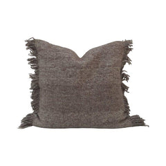 Handmade Textured Fringe Cushion Cover – Rustic Woven Cotton Pillow Cover 45x45 cm | Modern Boho Home Décor