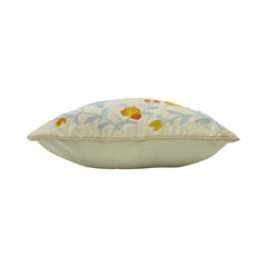 Sunflower Bloom Embroidered Cotton Cushion Cover – Floral Threadwork Decorative Pillow Cover 45x45 cm