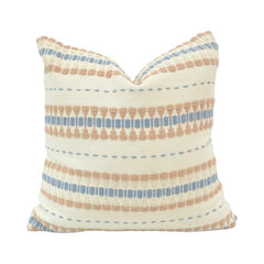 Handmade Striped Cotton Cushion Cover 45x45 cm | Woven Boho Throw Pillow Cover with Hidden Zipper