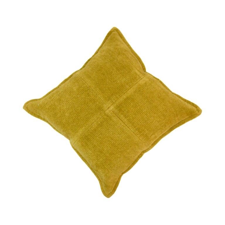 Mustard Velvet Cushion Cover | Soft Textured Decorative Pillow Cover | 45x45 cm - Bulk manufacturer & supplier from Panipat, India