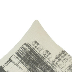 Abstract Brushstroke Printed Cotton Cushion Cover – Black & Ivory | 45 x 45 cm