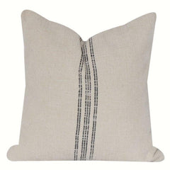 Housse de coussin en coton rayé minimaliste | Texture tissée à la main | Housse de coussin neutre beige 45x45 cm