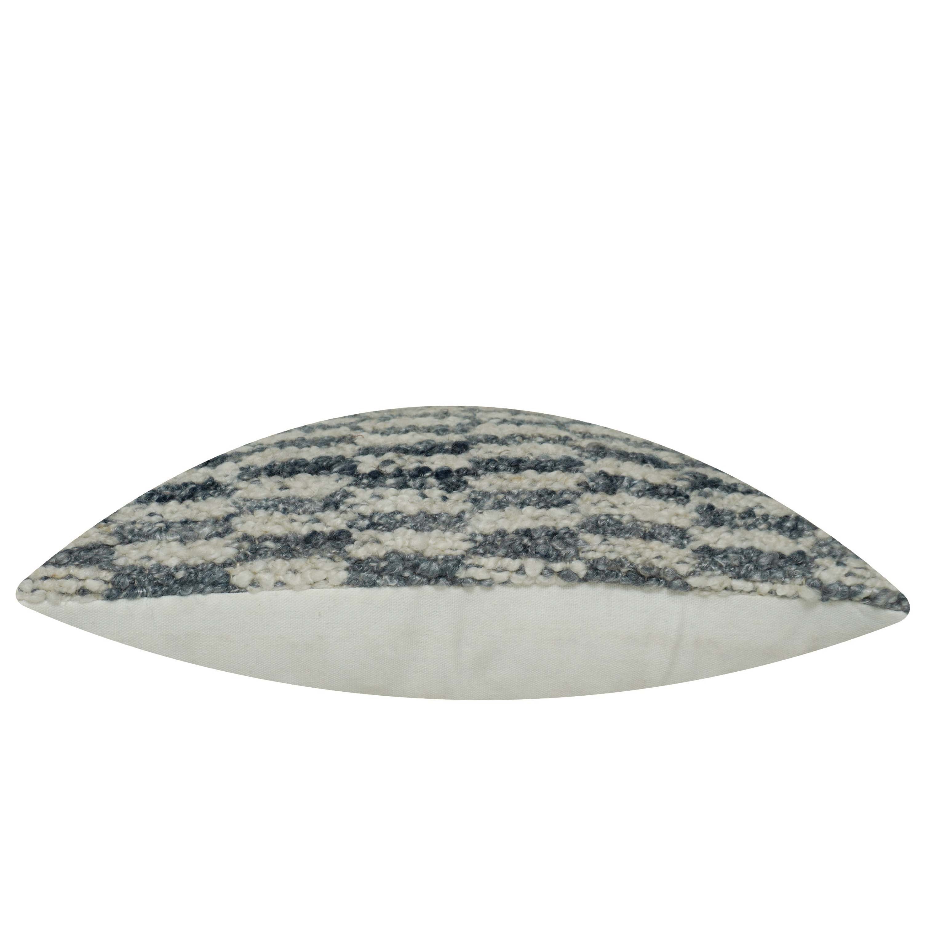 Handwoven Textured Polyester Cushion Cover 45x45 cm | Modern Woven Grey & Ivory Pattern | Decorative Throw Pillow Cover with Hidden Zipper