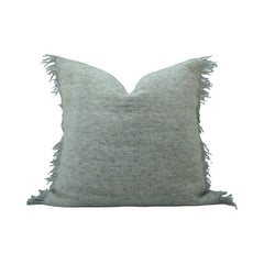 Sage Green Frayed Edge Cotton Cushion Cover – 45x45 cm