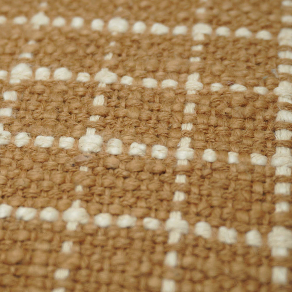 Handwoven Cotton Cushion Cover 45x45 cm | Brown & Ivory Grid Pattern | Textured Woven Decorative Pillow Cover | Hidden Zip | Modern Boho Home Décor