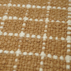 Handwoven Cotton Cushion Cover 45x45 cm | Brown & Ivory Grid Pattern | Textured Woven Decorative Pillow Cover | Hidden Zip | Modern Boho Home Décor